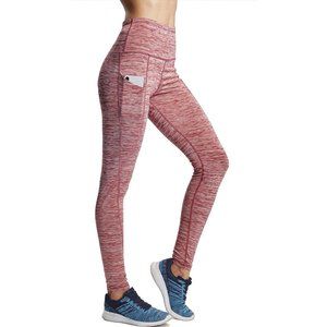 workout leggings high waist tummy control Yoga Pants Women Pocket Purple Size M